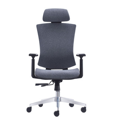 CF9600 Πολυθρόνα Γραφείου Διευθυντή, Βάση Αλουμινίου, Ύφασμα Γκρι